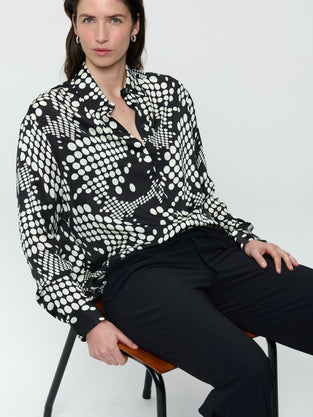 Sisi print shine viscose blouse