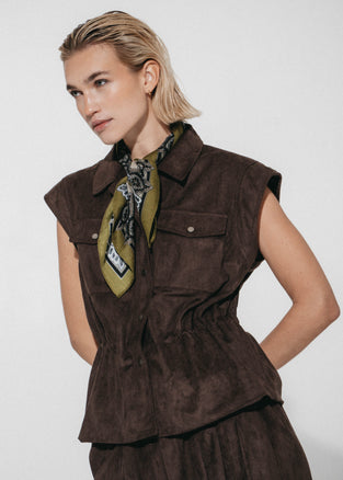 Arden suede effect vest