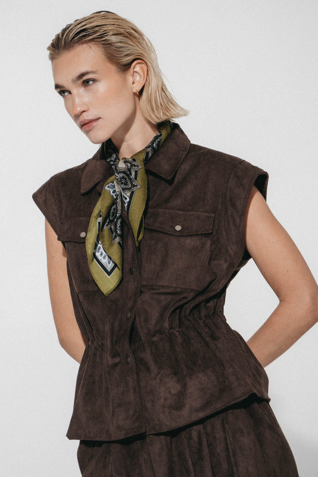 Arden suede effect vest