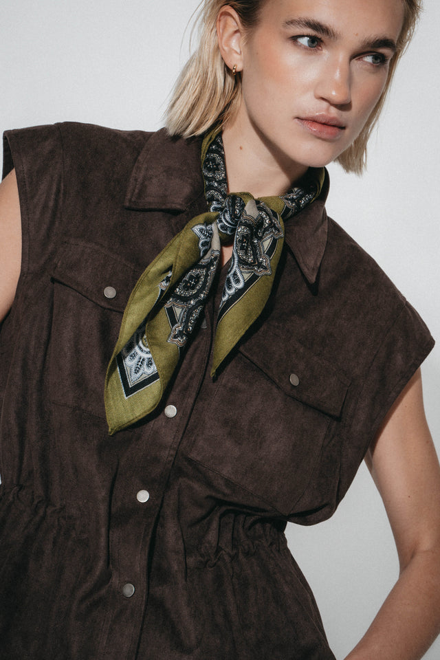 Arden suede effect vest