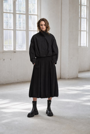 Awrora cotton pleated bomber jacket
