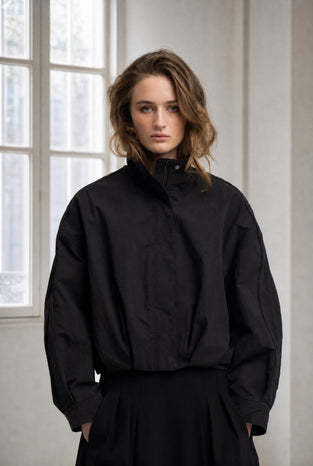 Awrora cotton pleated bomber jacket