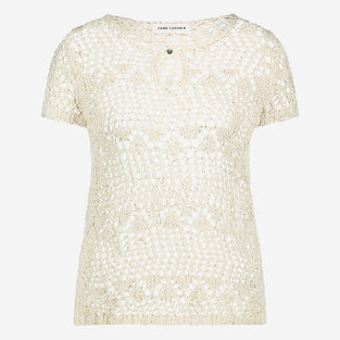 Openwork knit top with sequins 9041