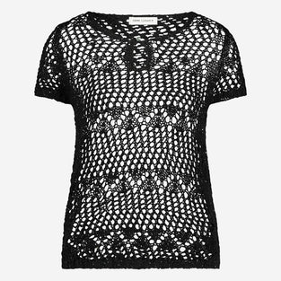 Openwork knit top with sequins 9041