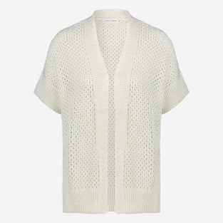 Openwork knit with sequins cardigan 9081