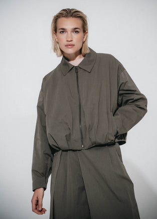 Blaze pleated bomber jacket