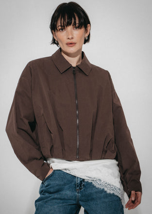 Blaze pleated bomber jacket