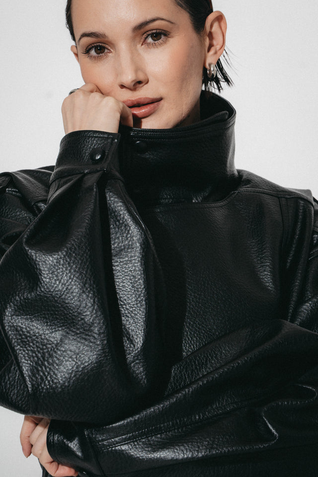 Bo eco leather oversized jacket