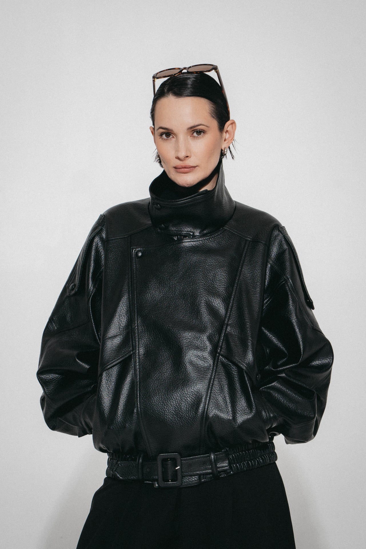 Bo eco leather oversized jacket