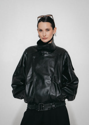 Bo eco leather oversized jacket