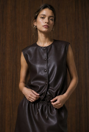 Clare eco leather vest