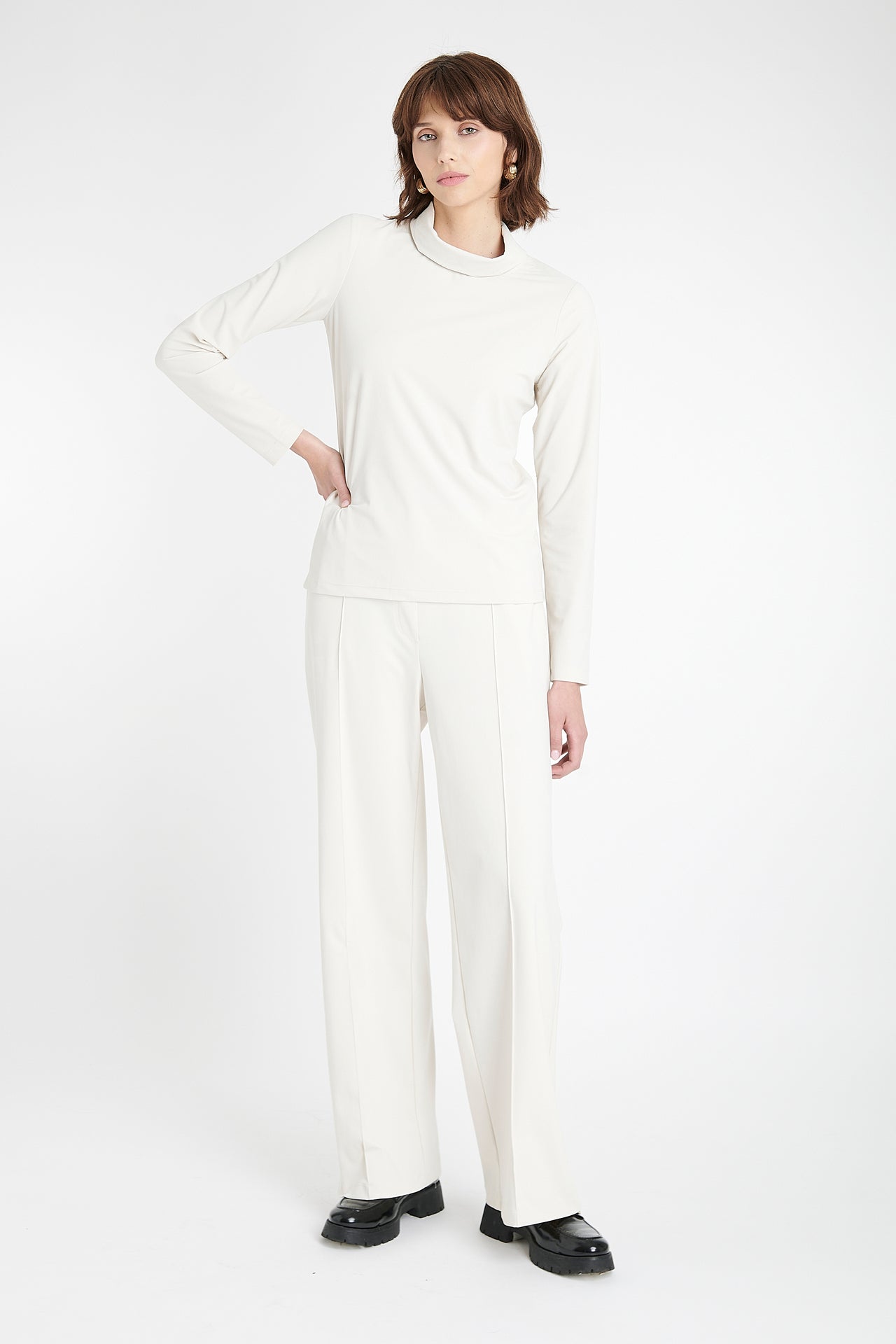 Hilary top brush tech jersey