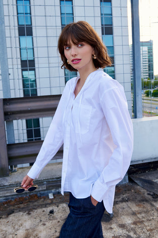 Stasi poplin hooded blouse