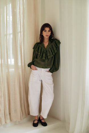 Martinez white barel jeans