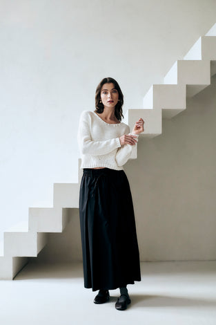 Poplin long skirt
