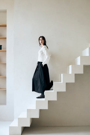 Poplin long skirt