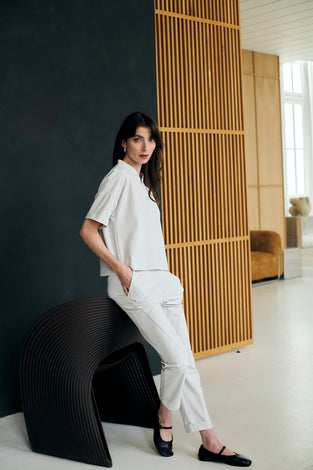 Lissa structure tech jersey top