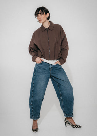 Blaze pleated bomber jacket