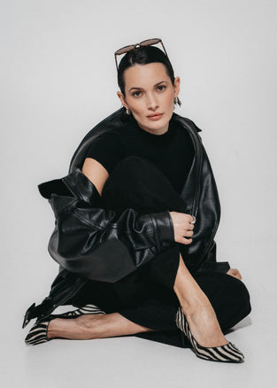 Bo eco leather oversized jacket