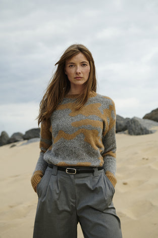 Pullover shiny inlay H25171