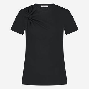 Cotton elastene knot t-shirt