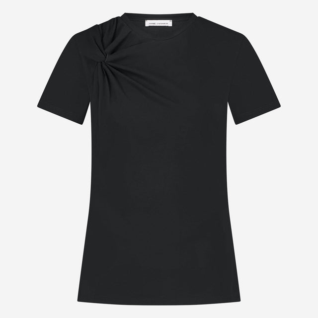 Cotton elastene knot t-shirt