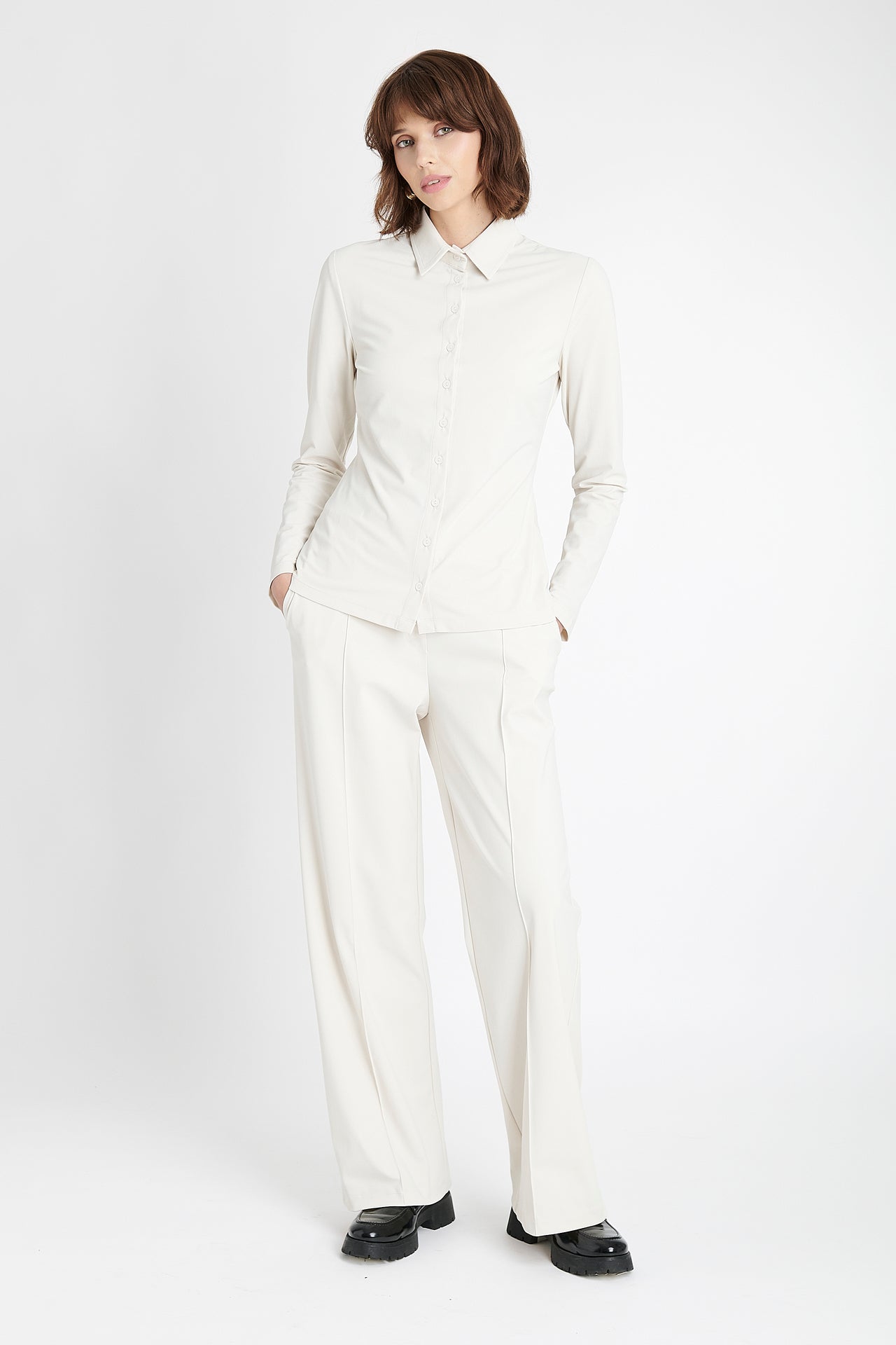 Kikkie blouse brush tech jersey