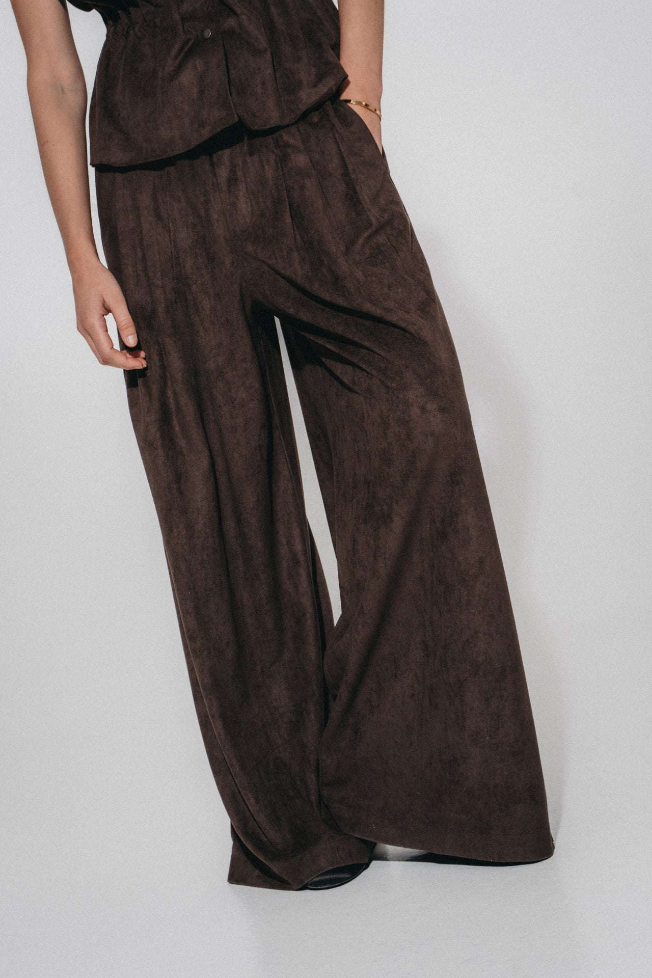 Arabel suede effect pants