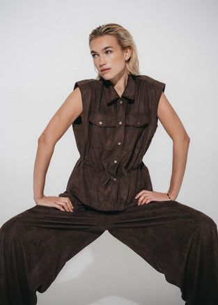 Arabel suede effect pants