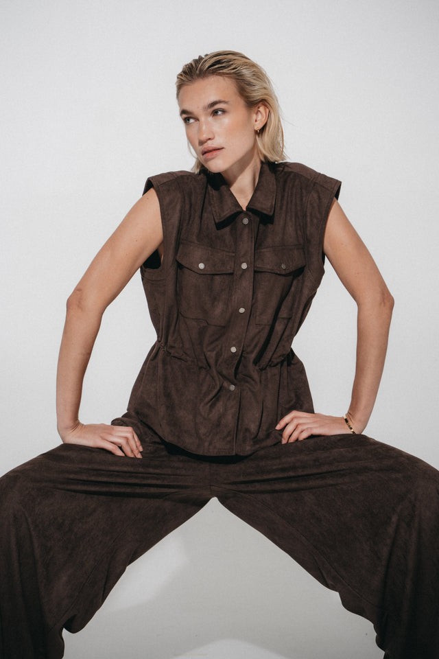 Arabel suede effect pants