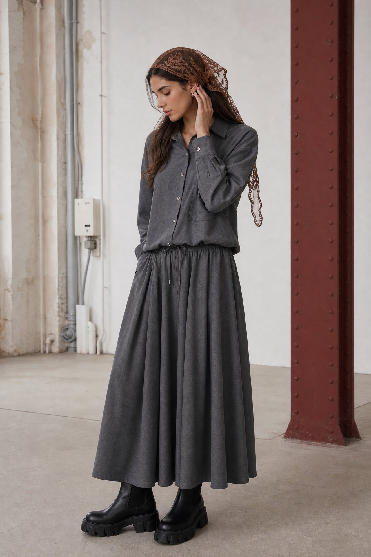 Camilla light flannel blouse