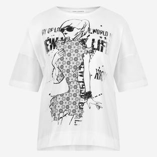 T-shirt oversize print mix cotton