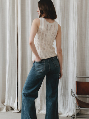 Openwork knit Vest E24082