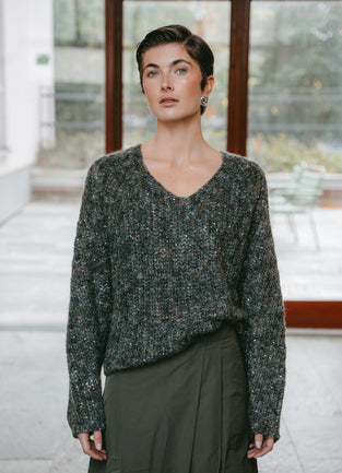 Shiny oversized pullover H20034