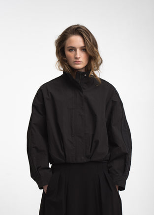 Awrora cotton pleated bomber jacket