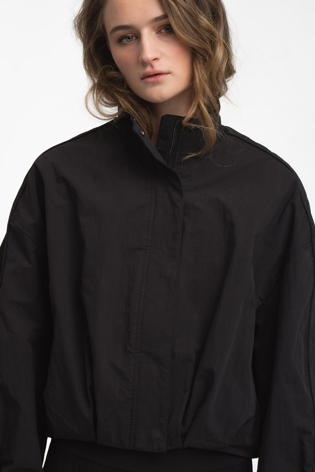 Awrora cotton pleated bomber jacket