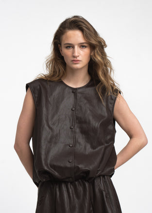 Clare eco leather vest